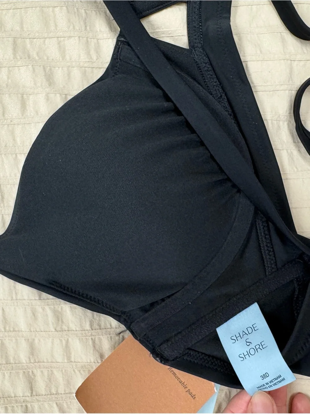 Shade & Shore Women’s Underwire Top Black Cross-Back Bikini Set NWT